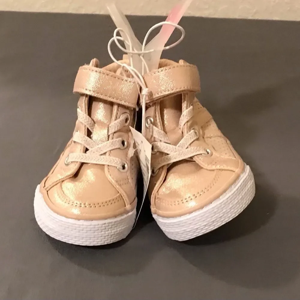 NEW - Toddler Girls Metallic High Top Sneakers